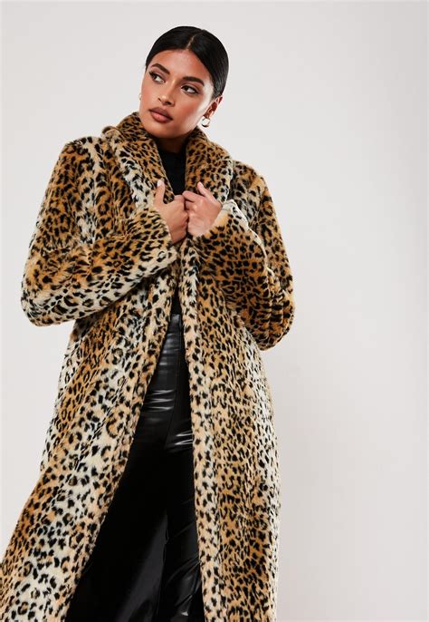 long leopard faux fur coat|faux leopard coats for women.